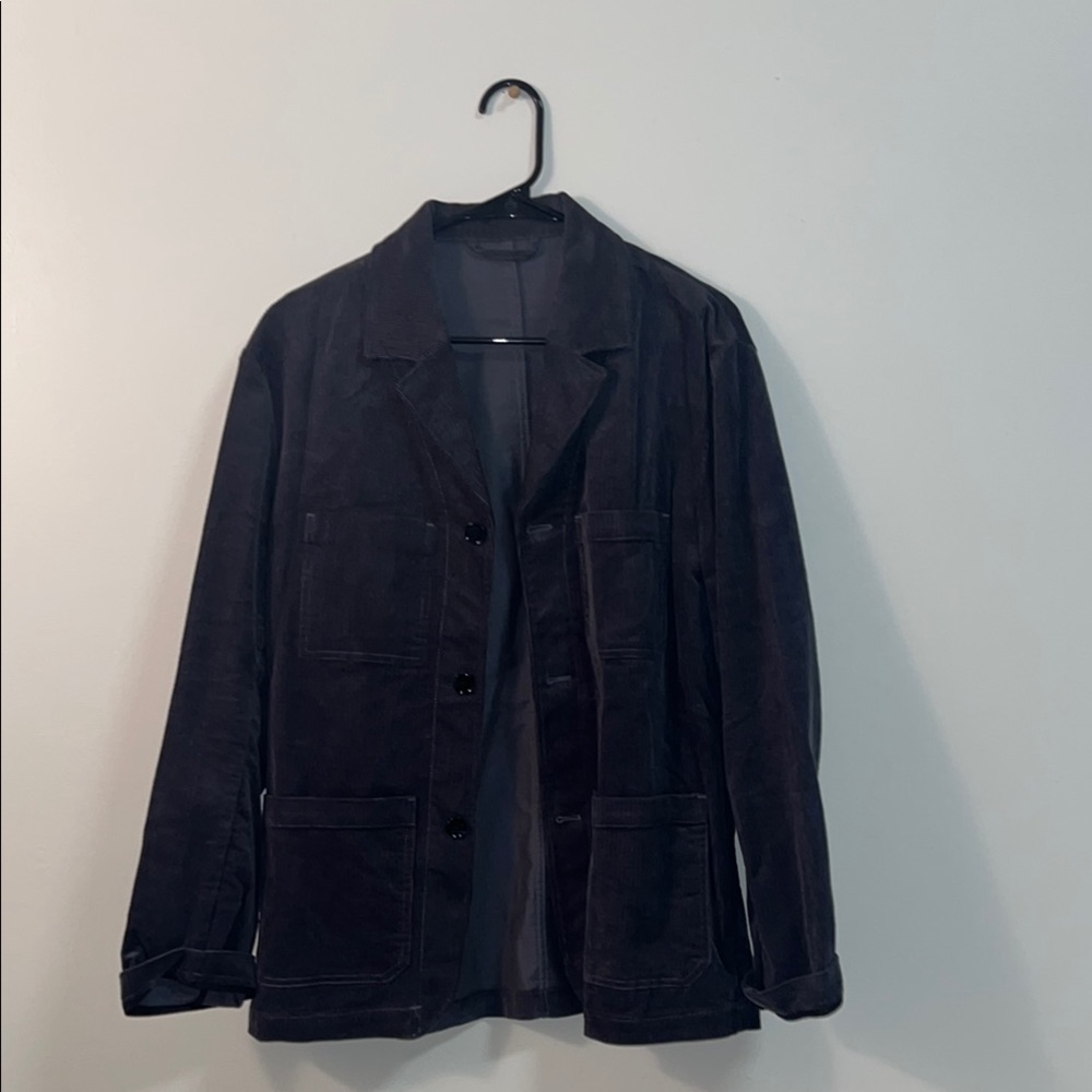 H&M Men's Dark Blue Lightweight Corduroy Jacket